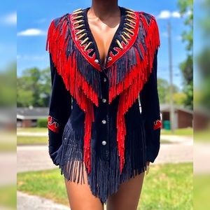 SOLD- Vintage Western Fringe Leather Jacket